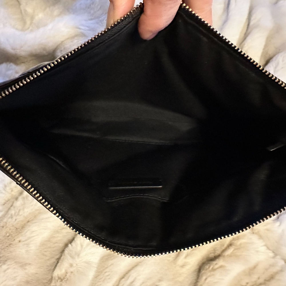 Tory Burch Kira Diamond Quilt Pouch in Black Leather - Picture 10 of 13